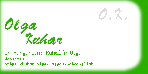 olga kuhar business card